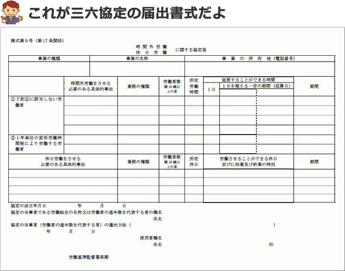 三六協定届出書