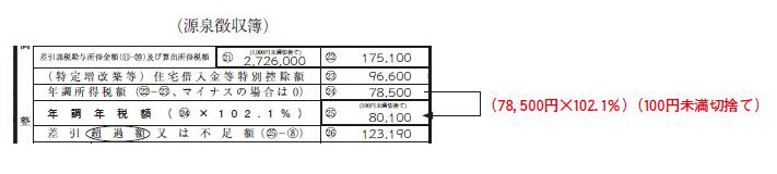年調年税額の計算